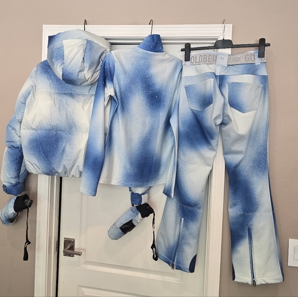Goldbergh Blanchi Ski Pants Denim Jeans Blue Ciel Goldbergh Blue Ski Pants - Picture 15 of 16